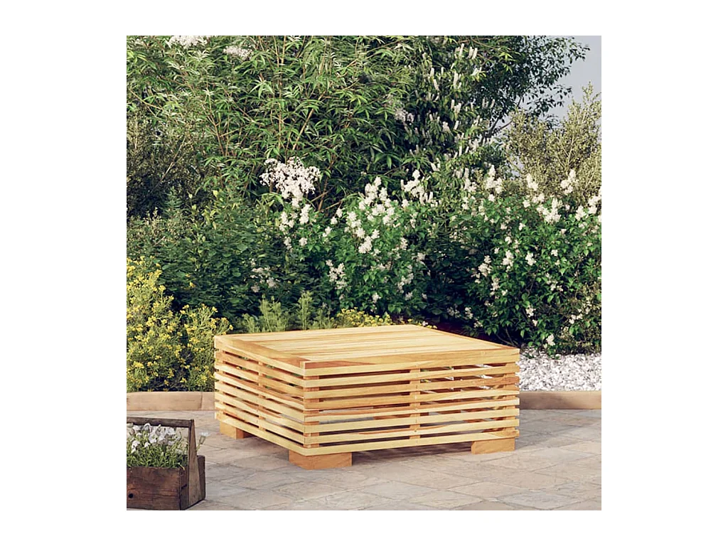 Table basse de jardin 69,5x69,5x31 cm Bois massif de teck OFR20270 BonneVie Meuble