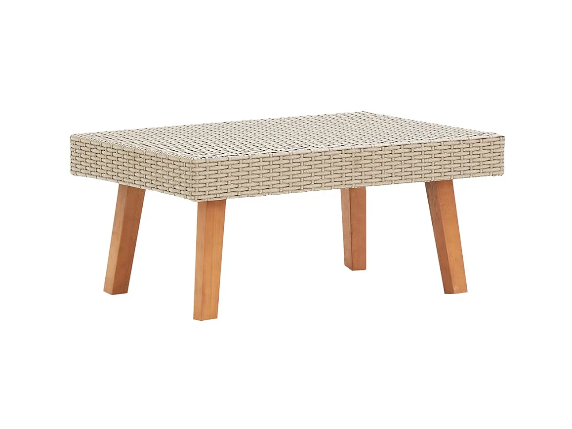 Table basse de jardin Résine tressée Beige OFR93580 BonneVie Meuble