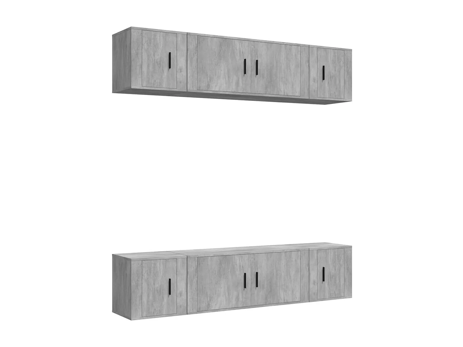 Set de muebles de TV 6 pzas madera contrachapada gris hormigón ES60536