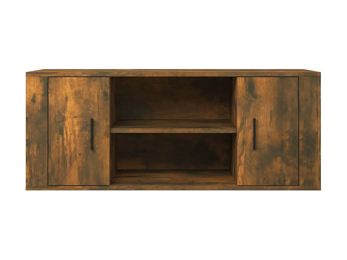 Meuble TV Chêne fumé 100x35x40 cm Bois d'ingénierie BE16637