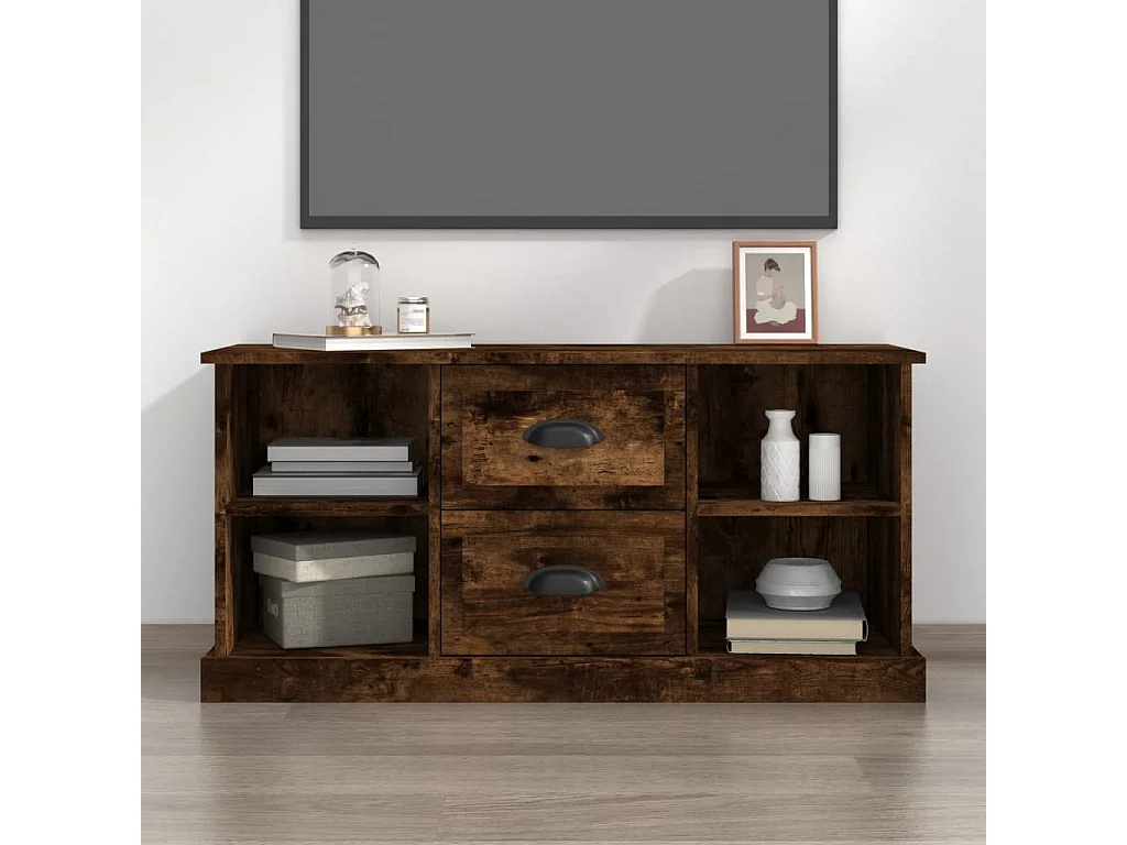 Mueble de TV madera contrachapada roble ahumado 99,5x35,5x48 cm ES35883