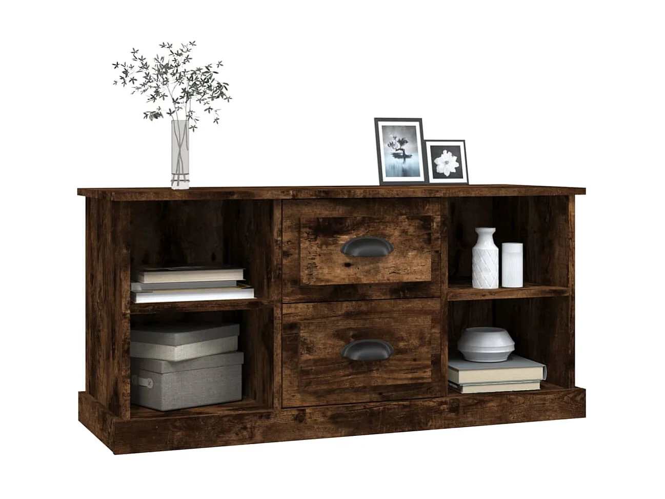 Meuble TV chêne fumé 99,5x35,5x48 cm bois d'ingénierie BE58042