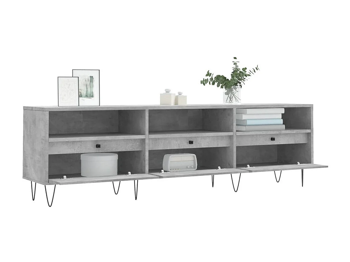 TV-Schrank,TV-Möbel Betongrau 150x30x44,5 cm Holzwerkstoff -gkd90858