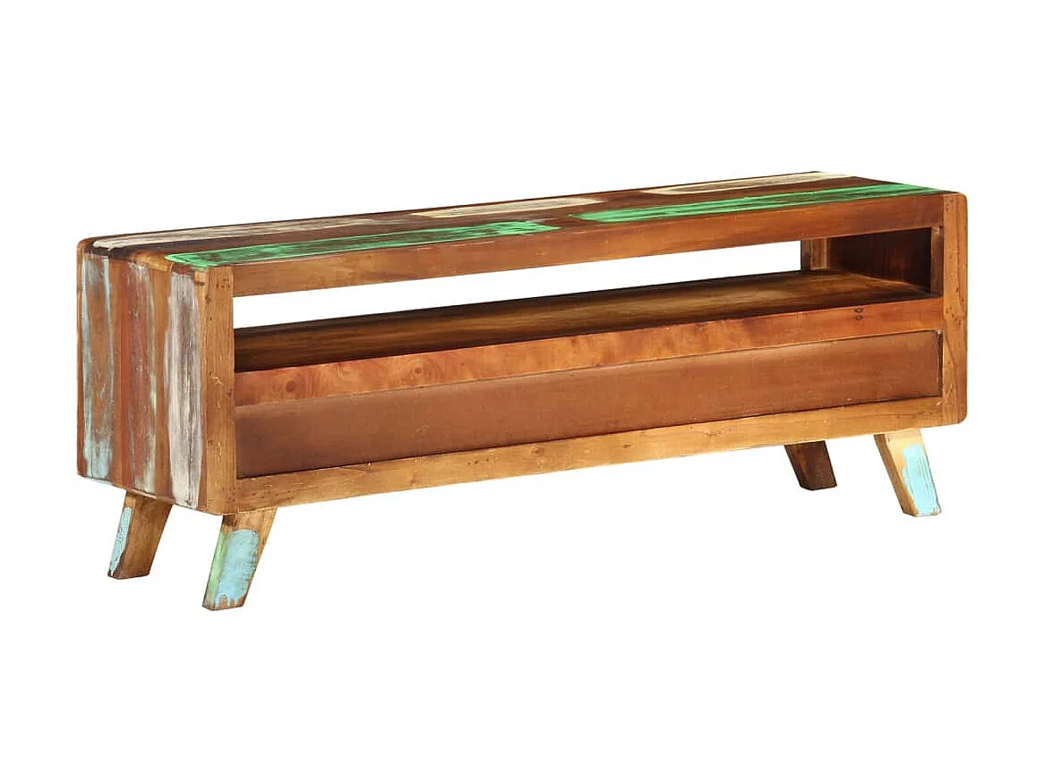 Meuble TV Multicolore 110x30x40 cm Bois massif de récupération BE72147