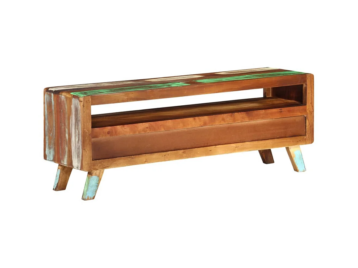 Mueble de TV madera maciza reciclada multicolor 110x30x40 cm ES60647