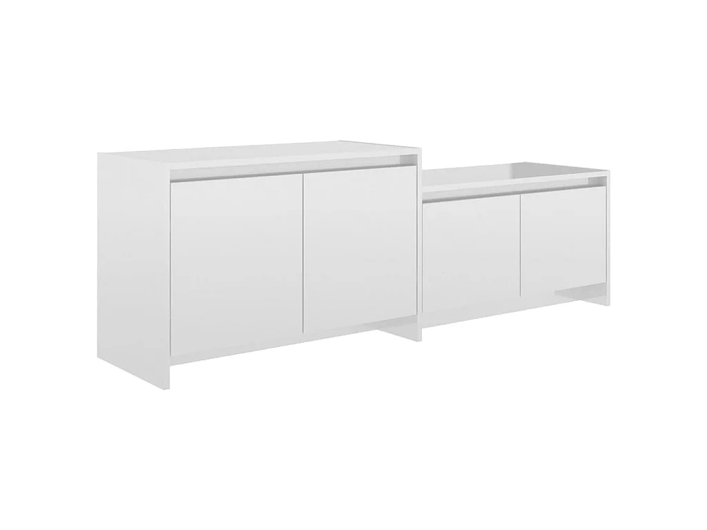 TV-Schrank,TV-Möbel Hochglanz-Weiß 146,5x35x50 cm Holzwerkstoff -gkd902826