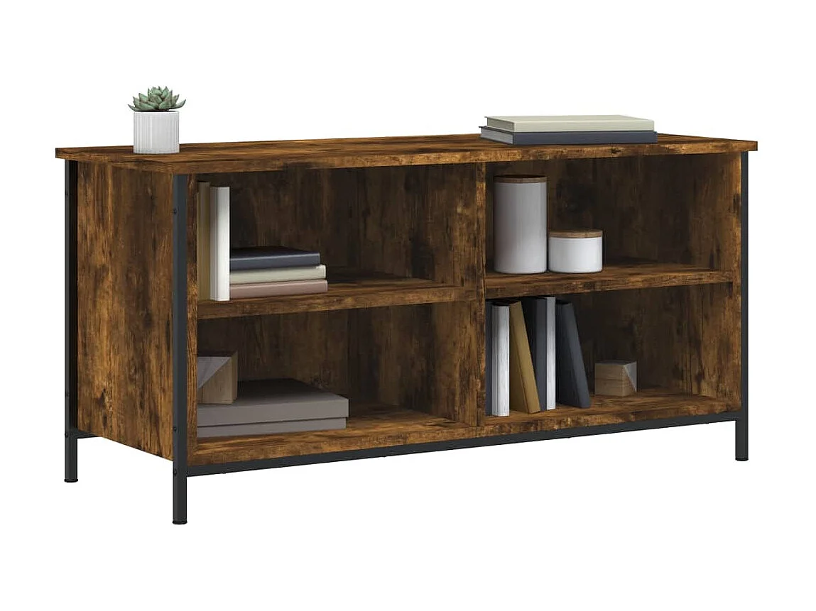 Meuble TV Chêne fumé 100x40x50 cm Bois d'ingénierie BE48127