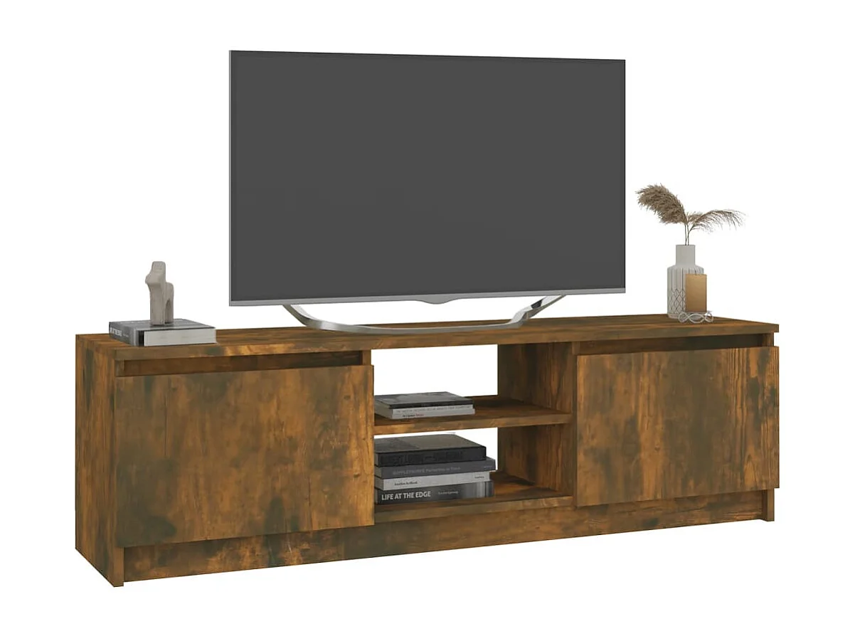 Meuble TV Chêne fumé 120x30x35,5 cm Bois d'ingénierie BE63642