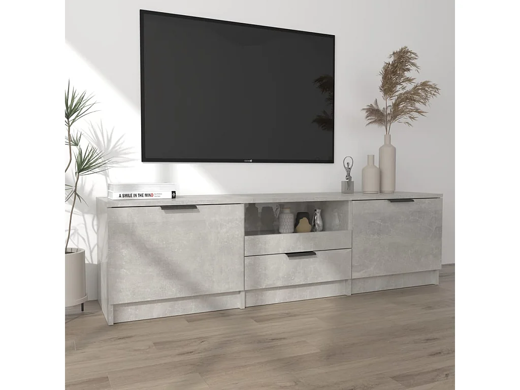 TV-Schrank,TV-Möbel Betongrau 140x35x40 cm Holzwerkstoff -gkd309187