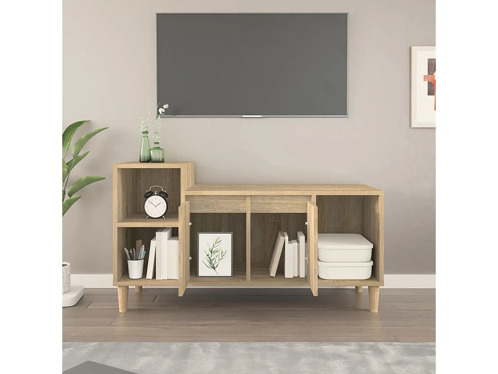 Meuble TV Chêne sonoma 100x35x55 cm Bois d'ingénierie BE58406