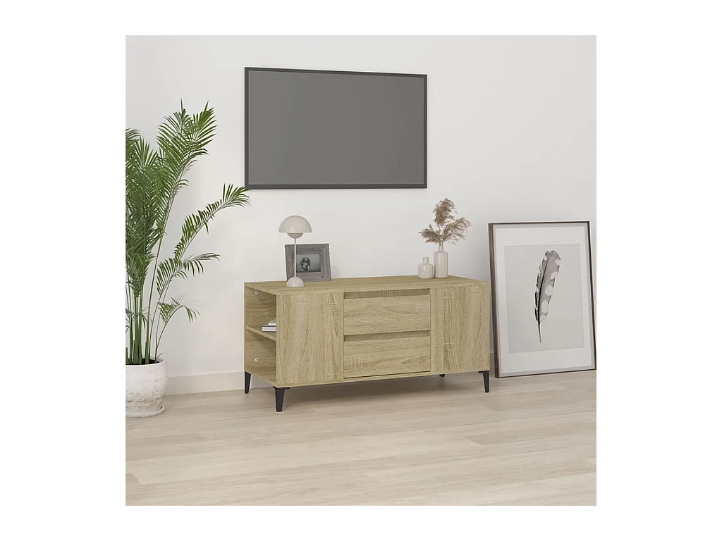 Tv-meubel 102x44,5x50 cm bewerkt hout sonoma eikenkleurig NL93106