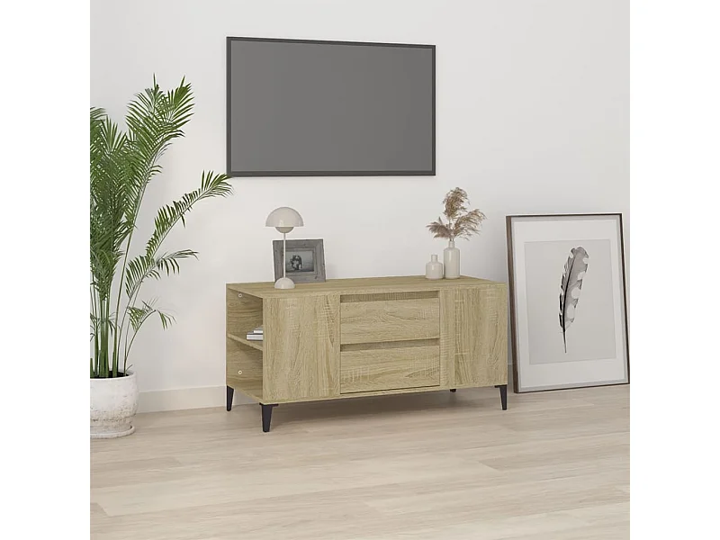 Tv-meubel 102x44,5x50 cm bewerkt hout sonoma eikenkleurig NL93106