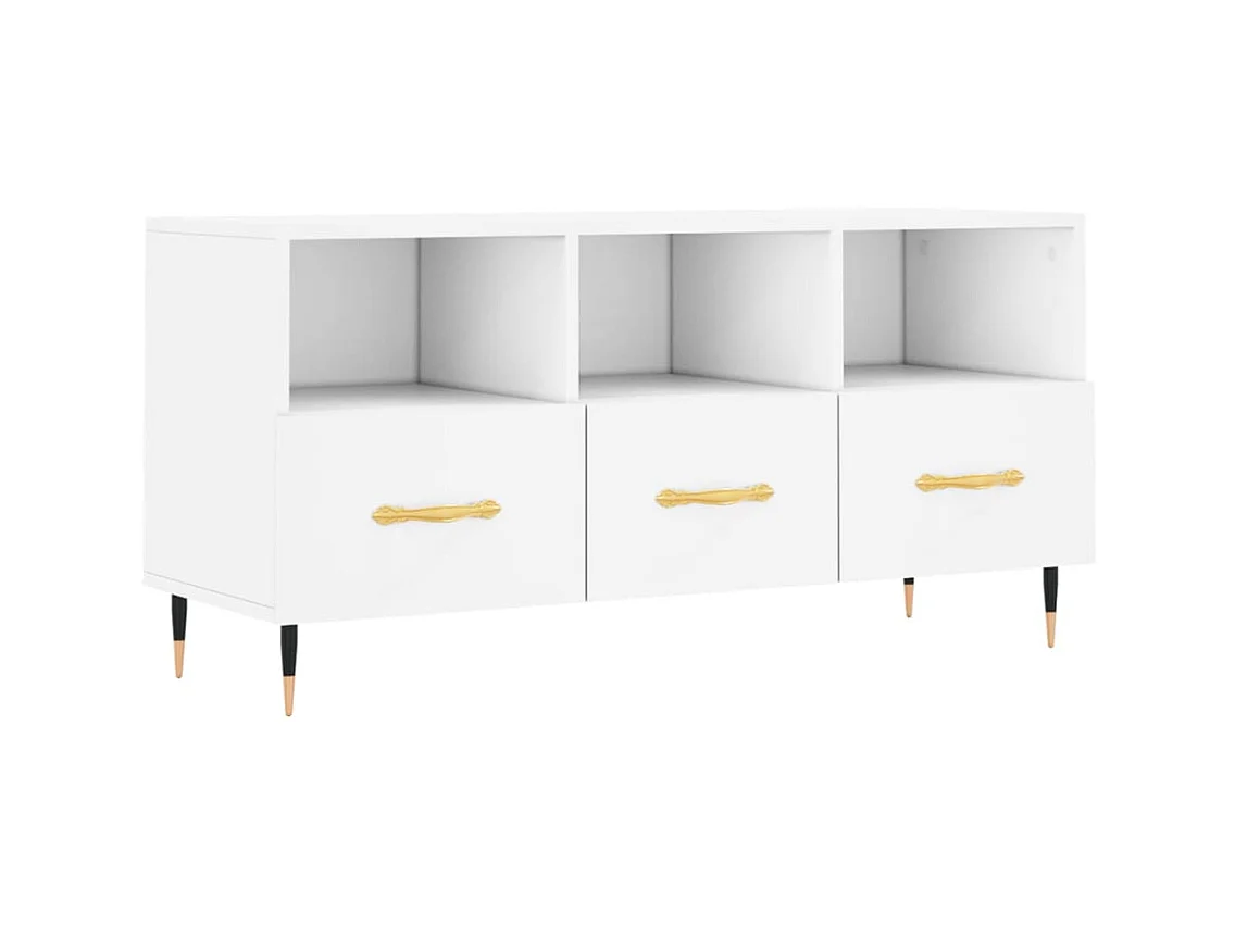 Tv-meubel 102x36x50 cm bewerkt hout wit NL746387