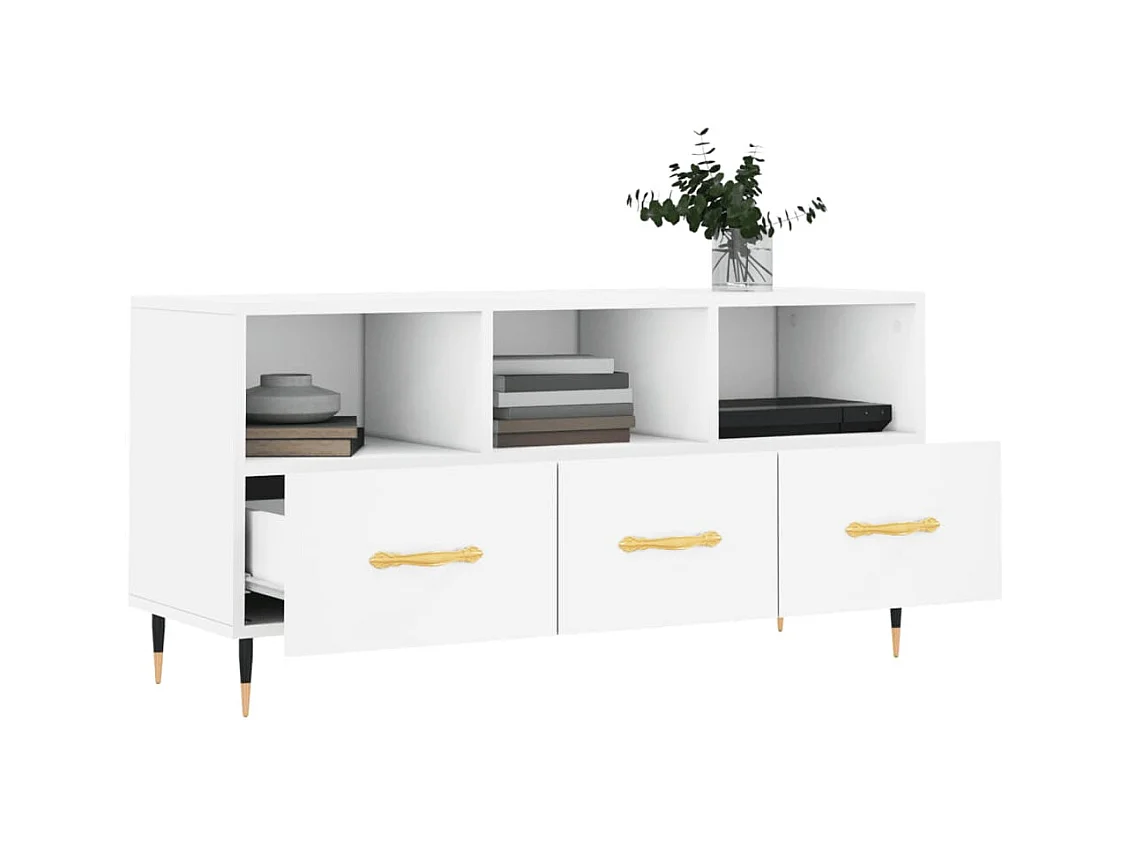 Tv-meubel 102x36x50 cm bewerkt hout wit NL746387