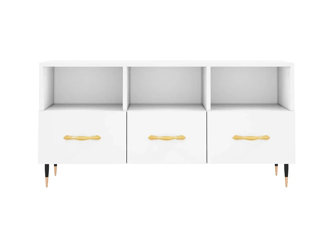 Tv-meubel 102x36x50 cm bewerkt hout wit NL746387