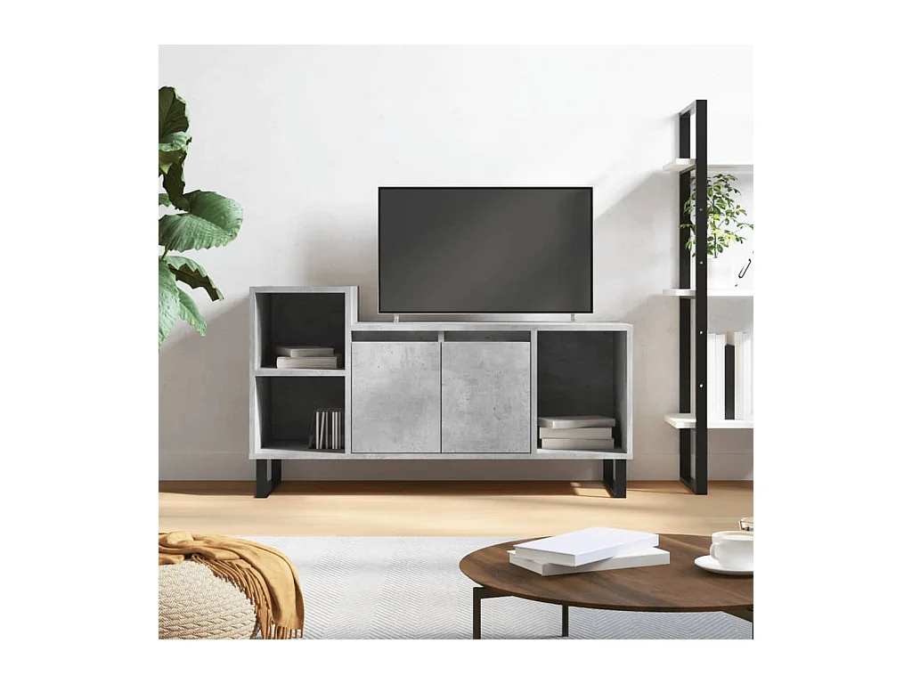 Meuble TV Gris béton 100x35x55 cm Bois d'ingénierie BE6688
