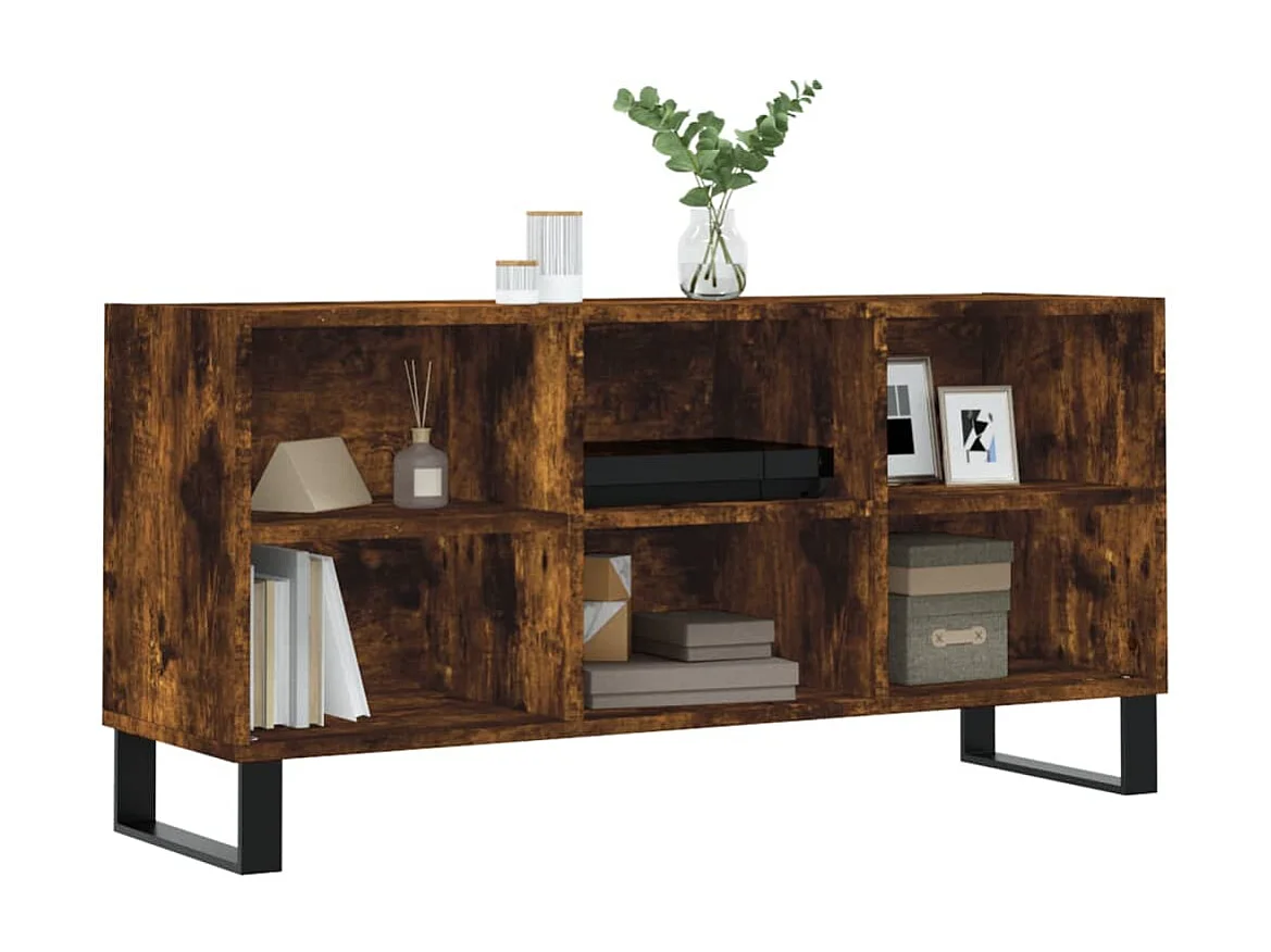 Meuble TV chêne fumé 103,5x30x50 cm bois d'ingénierie BE82127