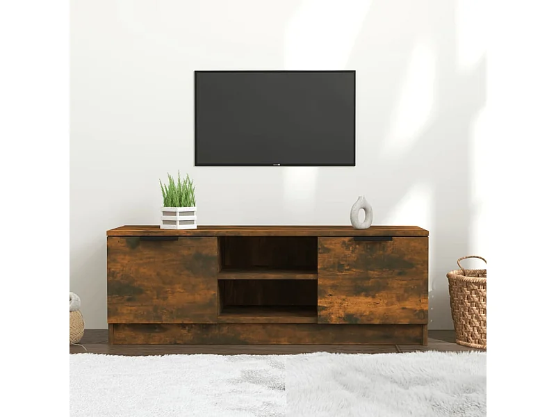 Tv-meubel 102x35x36,5 cm bewerkt hout gerookt eikenkleurig NL32387
