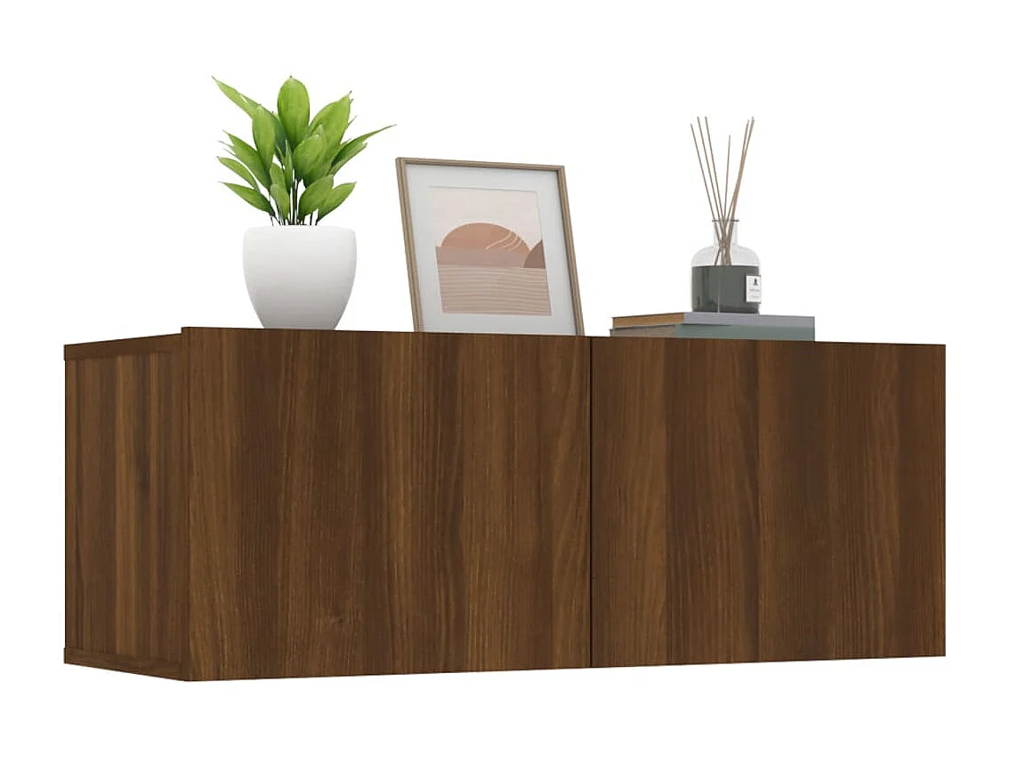 Meubles TV 2 pcs chêne marron 80x30x30 cm bois ingénierie BE14735