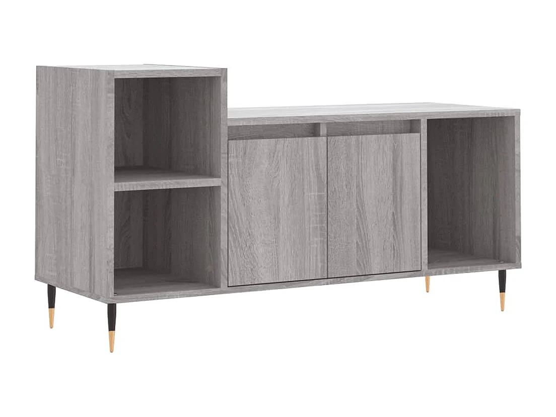 Meuble TV Moderne Sonoma gris 100x35x55 cm Bois d'ingénierie BE3257