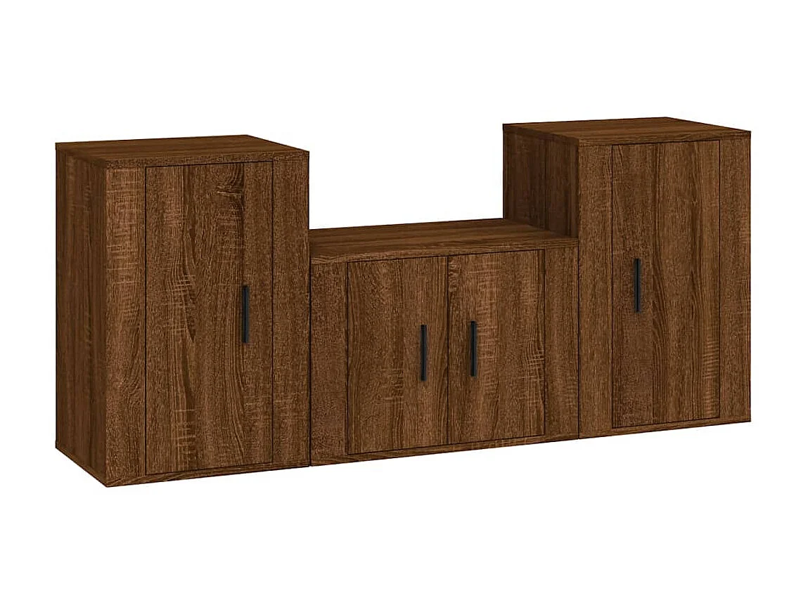 Ensemble de meubles TV 3 pcs Chêne marron Bois d'ingénierie BE24759