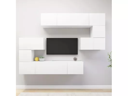 Kauf Unique 8-tlg. TV-Schrank-Set,TV-Möbel Weiß Holzwerkstoff -gkd815981