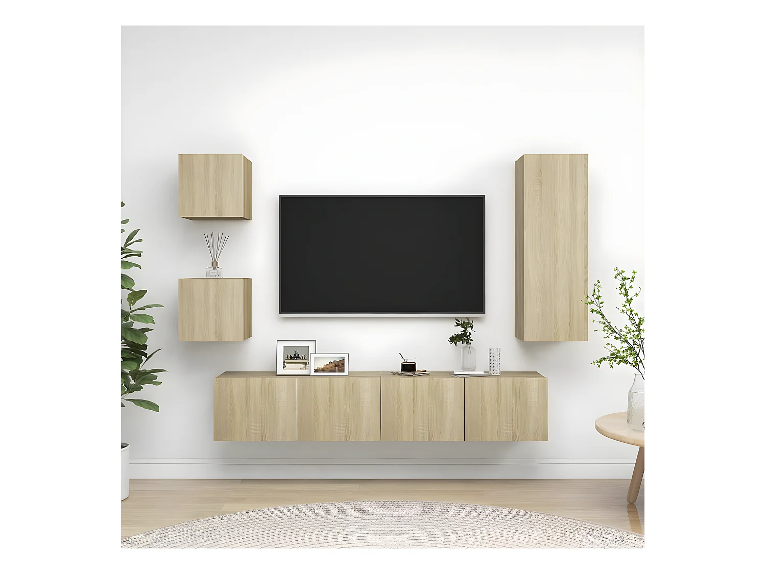 5-tlg. TV-Schrank-Set,TV-Möbels Sonoma-Eiche Holzwerkstoff -gkd72785