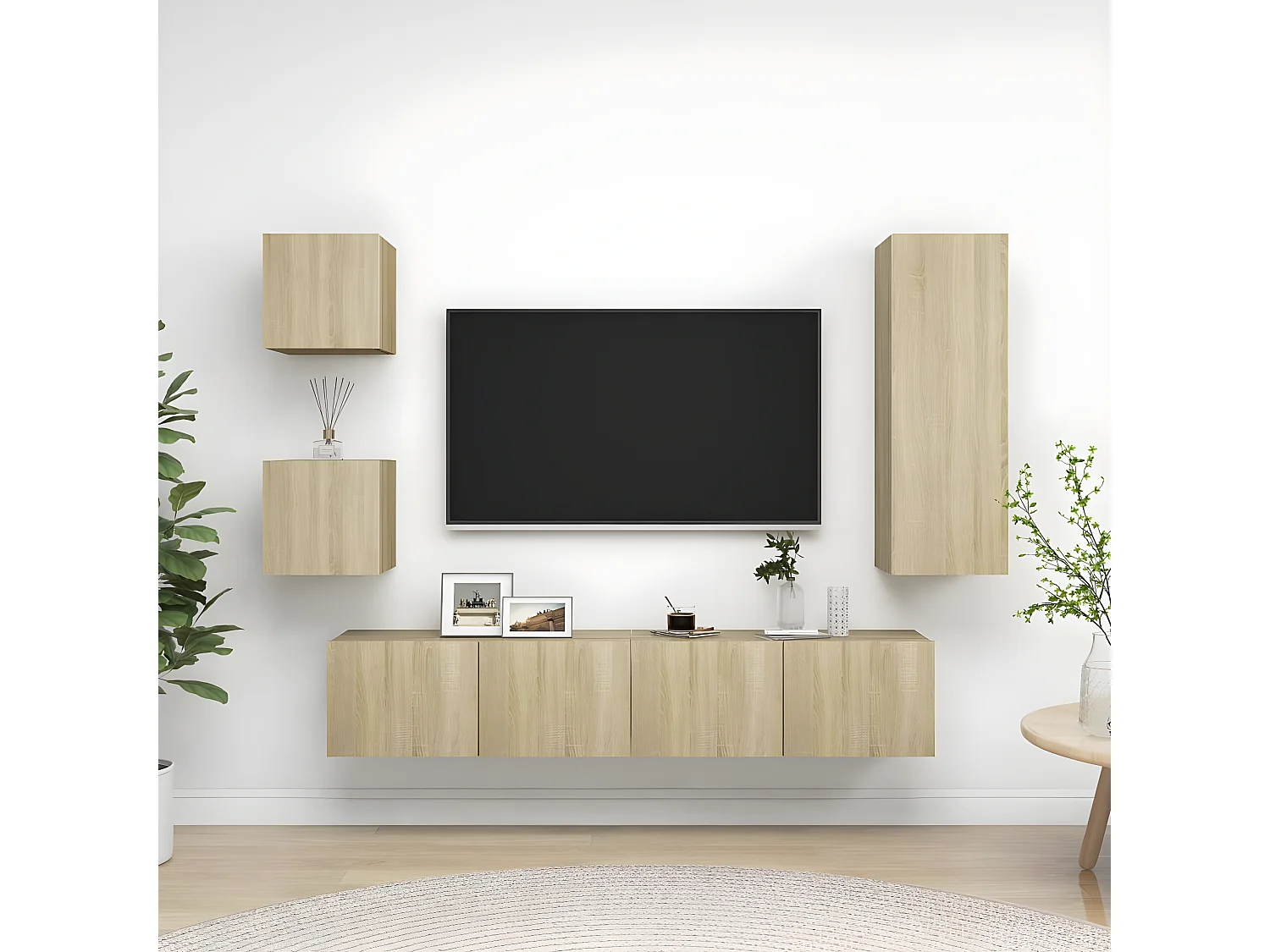 Ensemble de meuble TV 5 pcs Chêne sonoma Bois d'ingénierie BE91971