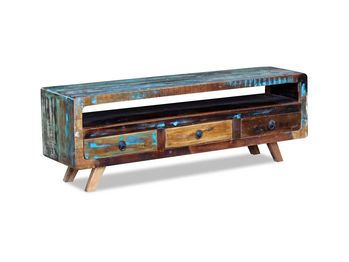 Mueble de TV con 3 cajones madera maciza reciclada ES75856