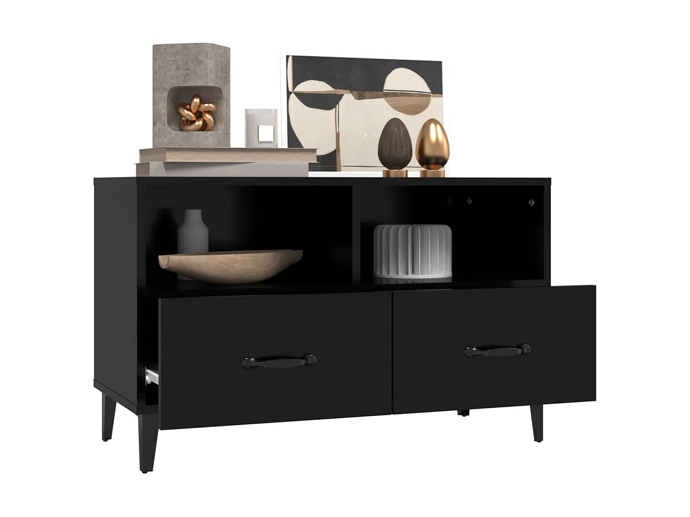 TV-Schrank,TV-Möbel Schwarz 80x36x50 cm Holzwerkstoff -gkd977229