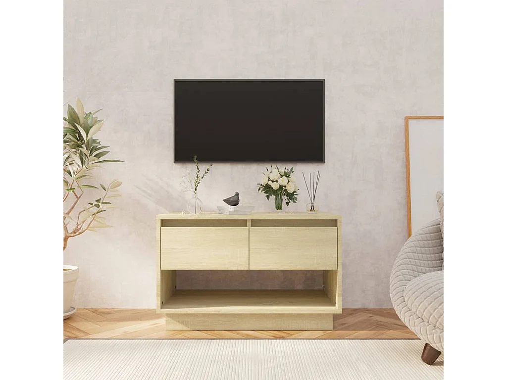 Tv-meubel 70x41x44 cm bewerkt hout sonoma eikenkleurig NL23987