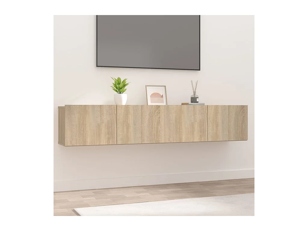 Tv-meubels 2 st 80x30x30 cm bewerkt hout sonoma eikenkleurig NL94218