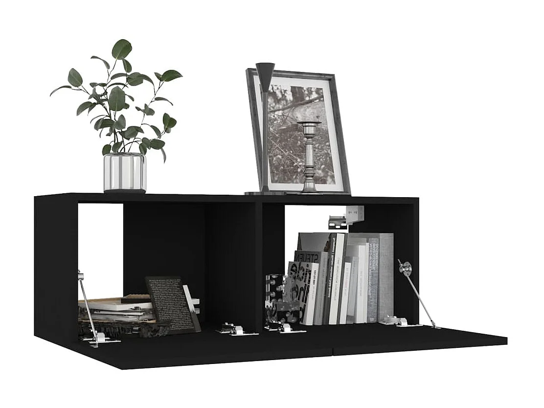 6-tlg. TV-Schrank-Set,TV-Möbel Schwarz Holzwerkstoff -gkd745574