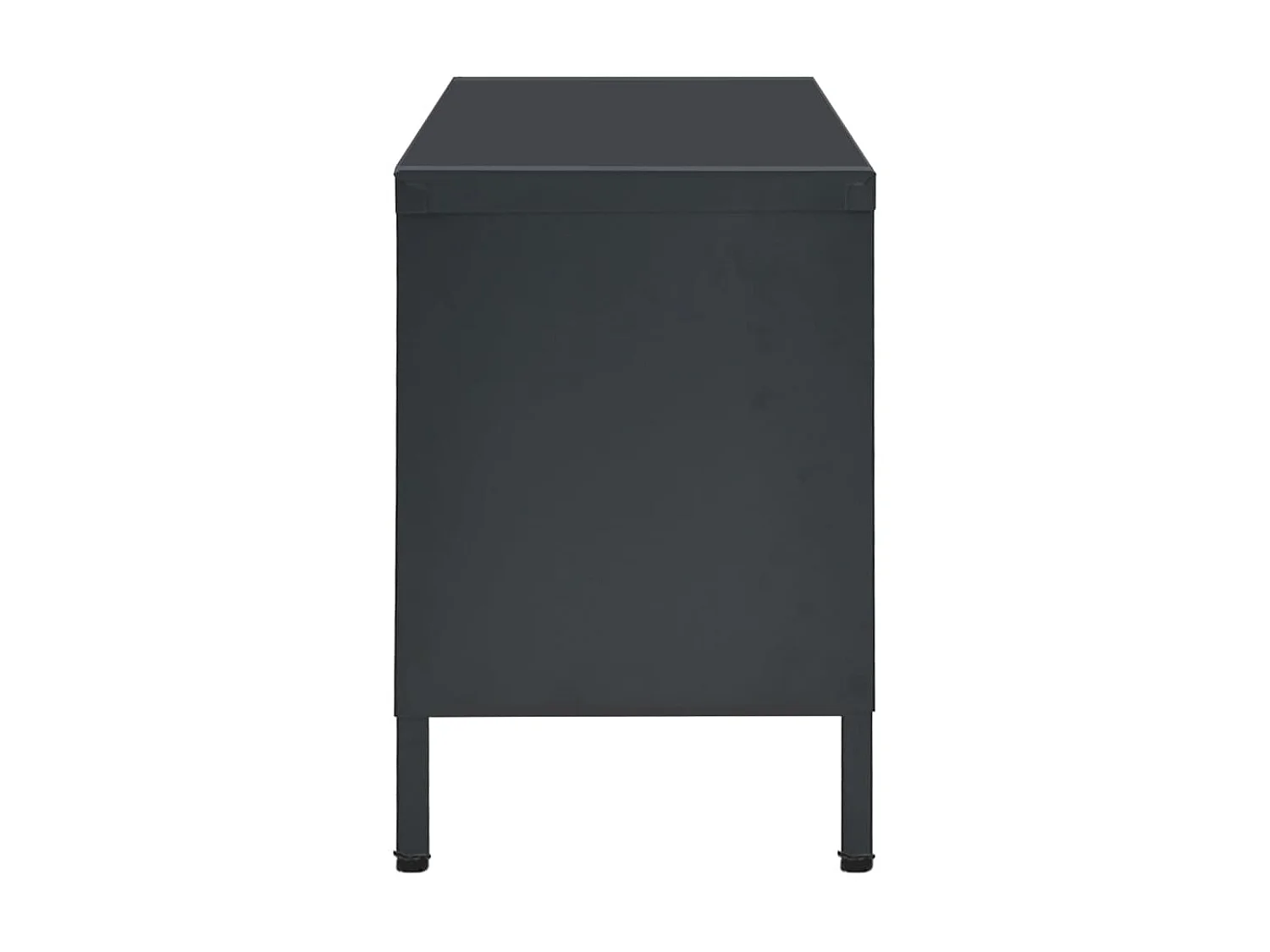 Meuble TV Anthracite 90x30x44 cm Acier et verre BE47627