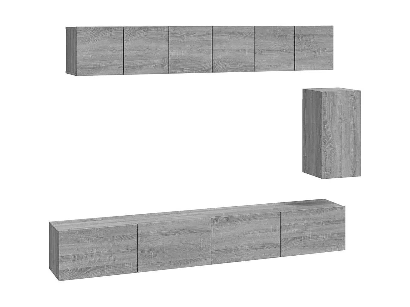 Meubles TV 6 pcs Sonoma gris Bois d'ingénierie BE96966