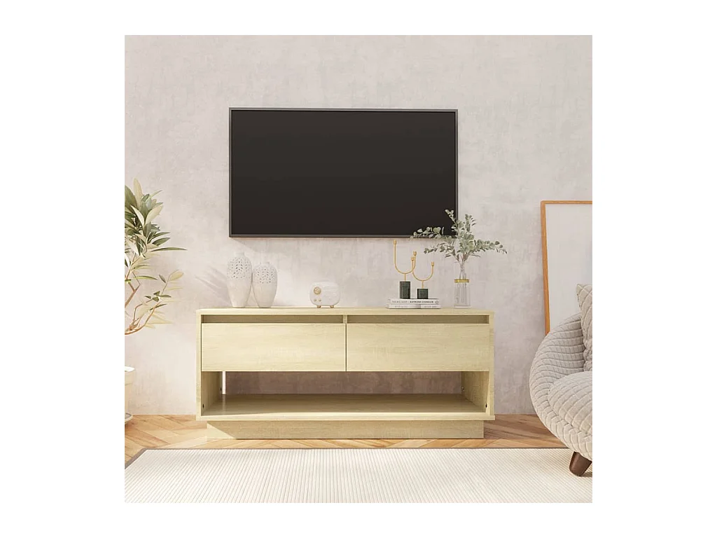Móvel de TV 102x41x44 cm aglomerado cor carvalho sonoma PT684222