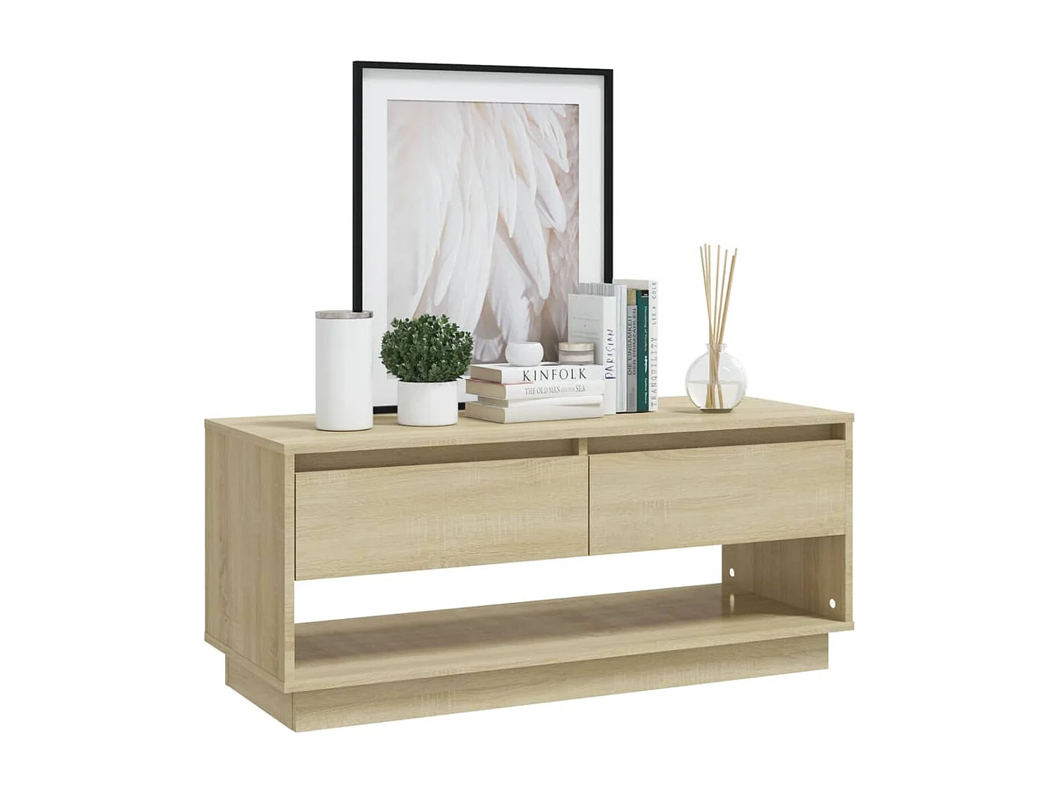 Tv-meubel 102x41x44 cm bewerkt hout sonoma eikenkleurig NL96906