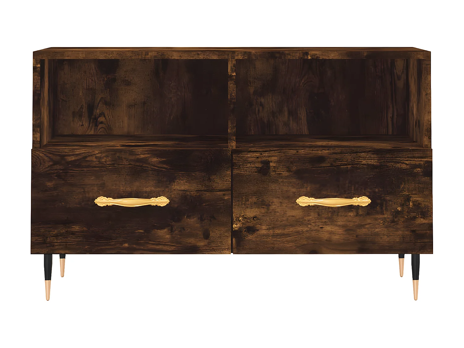 Meuble TV Chêne fumé 80x36x50 cm Bois d'ingénierie BE87454