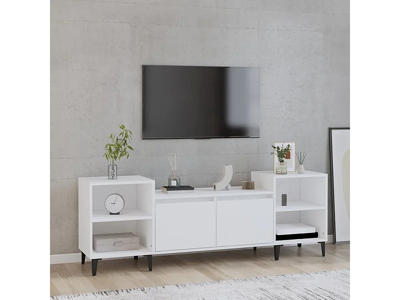 Mueble para TV madera contrachapada blanco 160x35x55 cm ES95158