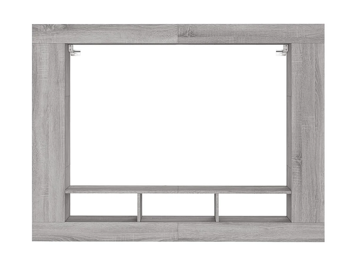 Meuble TV Moderne sonoma gris 152x22x113 cm bois d'ingénierie BE2359