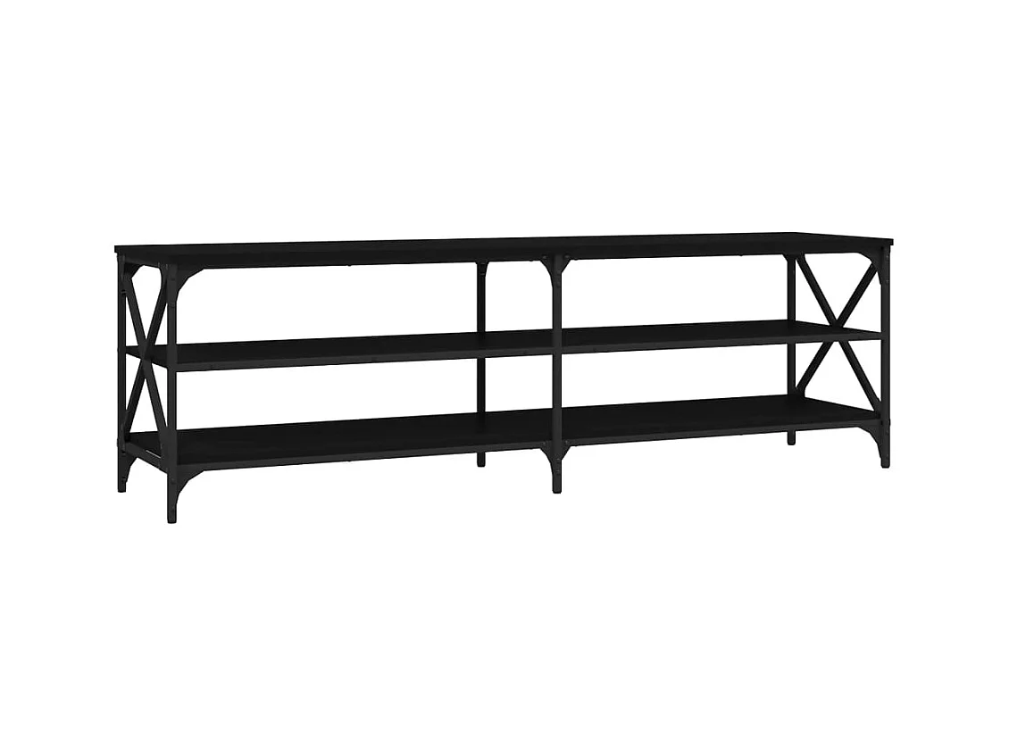 Meuble TV Noir 160x40x50 cm bois d'ingénierie BE33782