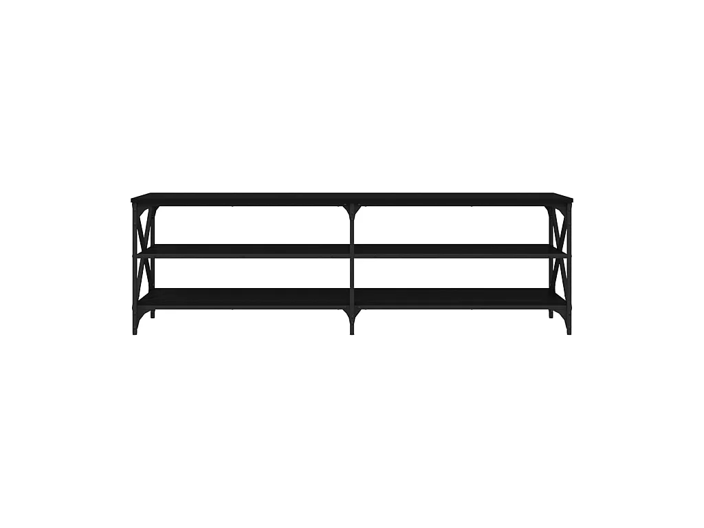 Meuble TV Noir 160x40x50 cm bois d'ingénierie BE33782