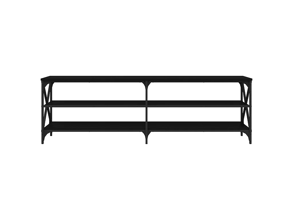 Meuble TV Noir 160x40x50 cm bois d'ingénierie BE33782
