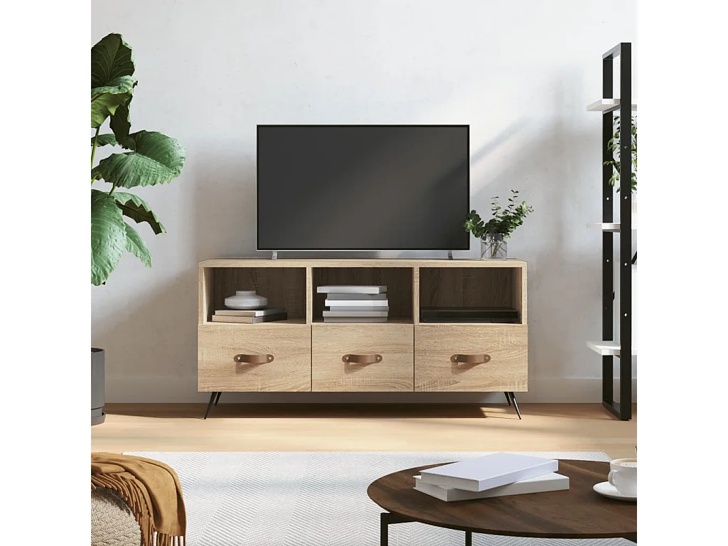 Meuble TV chêne sonoma 102x36x50 cm bois d'ingénierie BE53951