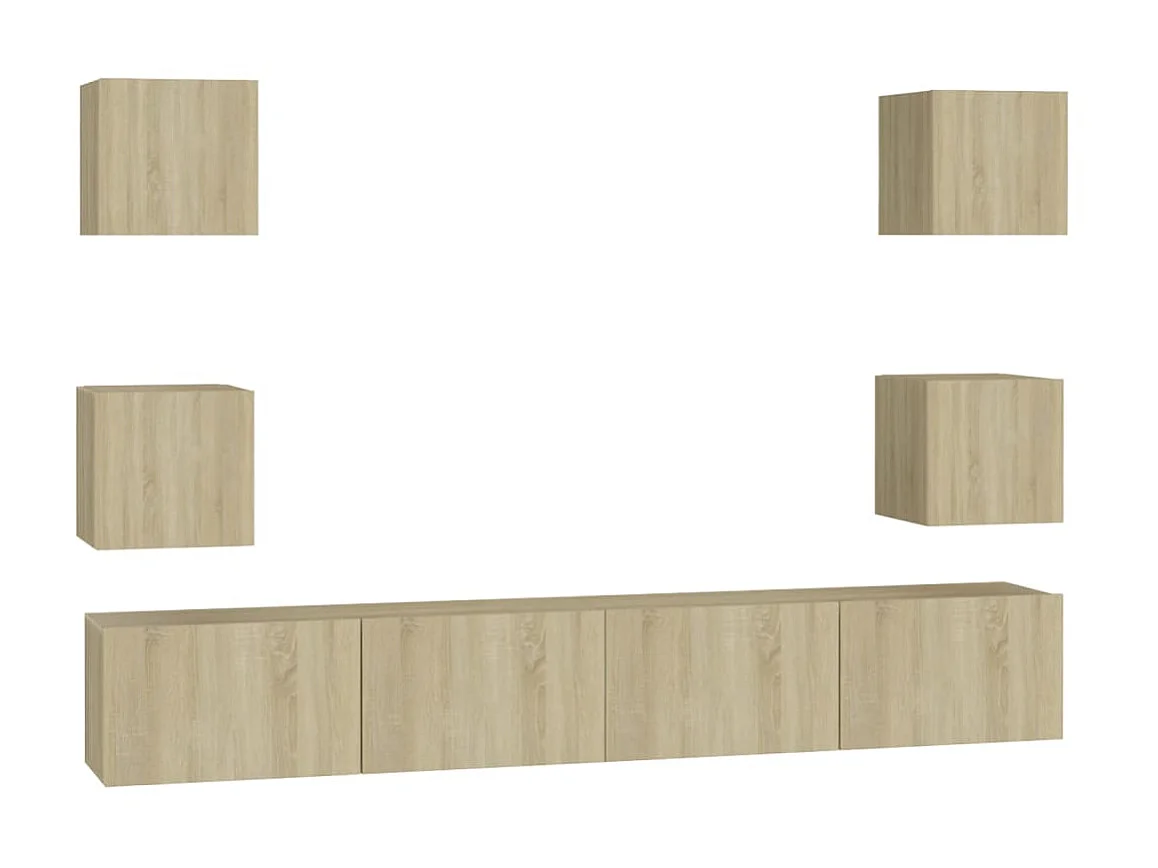 Set di Mobili TV | Armadietti TV 6 pz Rovere Sonoma in Legno Multistrato