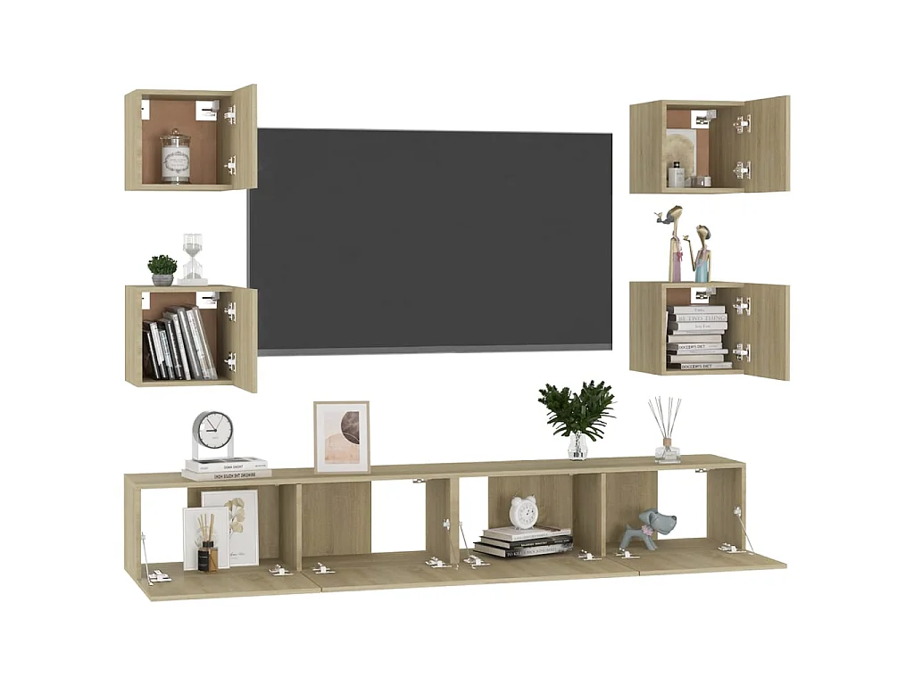 Set di Mobili TV | Armadietti TV 6 pz Rovere Sonoma in Legno Multistrato