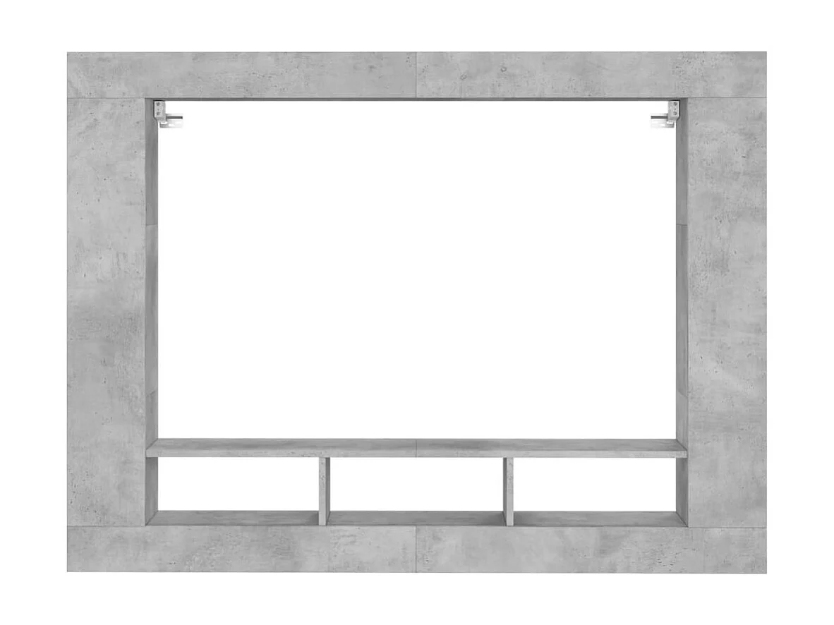 Meuble TV Moderne gris béton 152x22x113 cm bois d'ingénierie BE4410