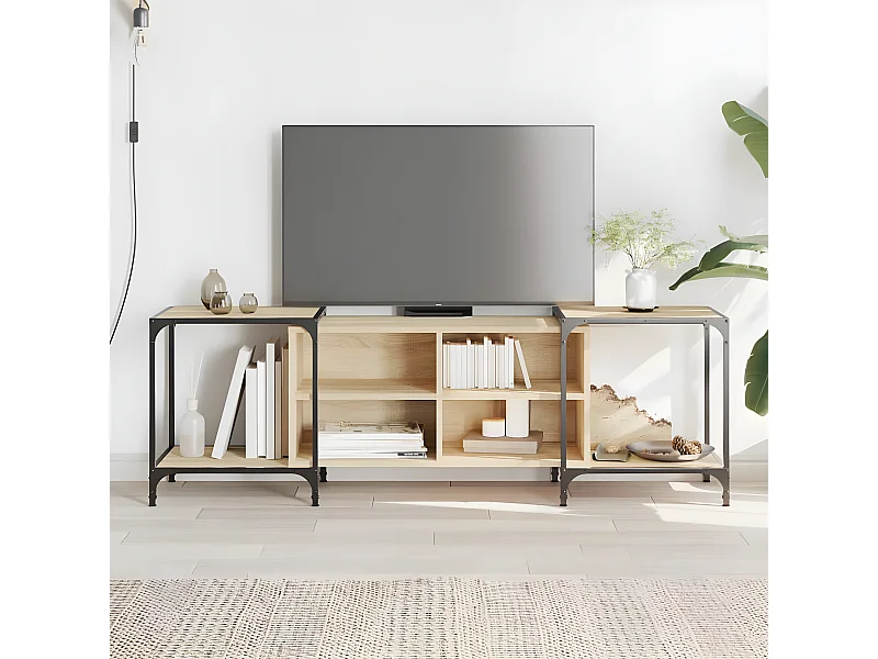 Tv-meubel 153x37x50 cm bewerkt hout sonoma eikenkleurig NL86536