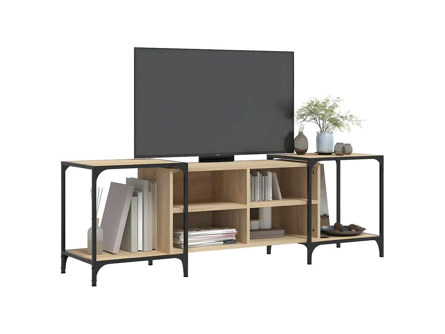 Meuble TV chêne sonoma 153x37x50 cm bois d'ingénierie BE61186