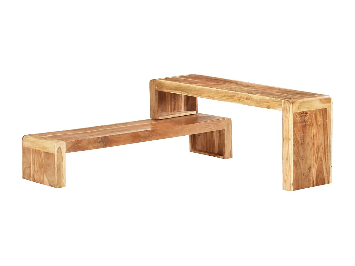 2 pcs Meubles TV Bois d'acacia massif BE30547